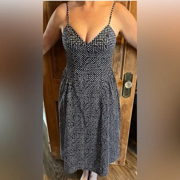 Madewell Navy and White boho cotton Midi Sundress 14 - Picture 2 of 14